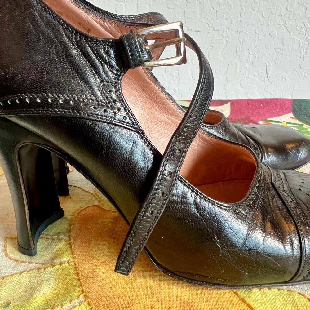 PRADA Mary Jane Pumps Women’s Size 38 (7.5) Black Vintage 90s - Picture 5 of 13
